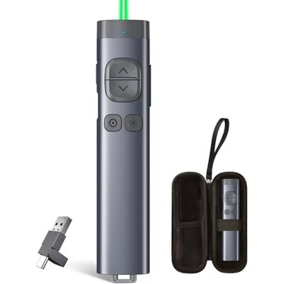 Norwii N97 Clicker de présentation d'écran TV pour présentations Powerpoint, Powerpoint Clicker, présentation Rremote, Bluetooth Wireless Presenter, Pointeur numérique pour écran TV(USB-A&C) Norwii N97 Clicker de présentation d'écran TV pour présentations Powerpoint, Powerpoint Clicker, présentation Rremote, Bluetooth Wireless Presenter, Pointeur numérique pour écran TV(USB-A&C)