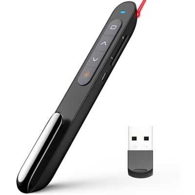 Norwii Télécommande de Présentation Bluetooth pour PowerPoint, Présentateur sans Fil avec Pointeur, Portée 100m pour Enseignants et Conférenciers, Compatible macOS (Rouge Accu USB-A) Norwii Télécommande de Présentation Bluetooth pour PowerPoint, Présentateur sans Fil avec Pointeur, Portée 100m pour Enseignants et Conférenciers, Compatible macOS (Rouge Accu USB-A)