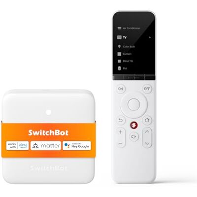 SwitchBot Télécommande universelle avec hub Mini Matter Enabled, télécommande intelligente tout-en-un avec application personnalisable, contrôle les appareils IR/Bluetooth, compatible avec TV SwitchBot Télécommande universelle avec hub Mini Matter Enabled, télécommande intelligente tout-en-un avec application personnalisable, contrôle les appareils IR/Bluetooth, compatible avec TV