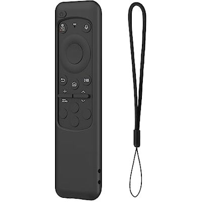 KSIEE Coque de protection en silicone pour télécommande Samsung Smart TV à cellules solaires, coque arrière de batterie avec cordon (noir) KSIEE Coque de protection en silicone pour télécommande Samsung Smart TV à cellules solaires, coque arrière de batterie avec cordon (noir)