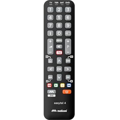 Meliconi Télécommande Universelle Easytel 4 pour 4 appareils au Choix : TV, TNT, Sat, TV ADSL, CÂBLE, DVD, VIDÉO, HIFI & AUX Meliconi Télécommande Universelle Easytel 4 pour 4 appareils au Choix : TV, TNT, Sat, TV ADSL, CÂBLE, DVD, VIDÉO, HIFI & AUX