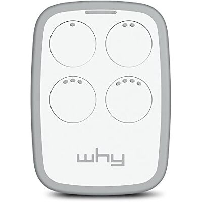 WHY EVO Télécommande rolling code multifréquence de 280 à 868 mhz, ouvre-porte auto-apprentissage programmable, radiocommande à large portée avec 4 boutons Blanc Magnolia White WHY EVO Télécommande rolling code multifréquence de 280 à 868 mhz, ouvre-porte auto-apprentissage programmable, radiocommande à large portée avec 4 boutons Blanc Magnolia White