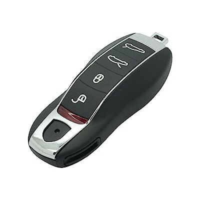 BROVACS Coque de rechange + clé vierge vierge non découpée compatible avec Porsche Macan Boxster Cayenne 4 boutons Télécommande intelligente sans clé PG923B BROVACS Coque de rechange + clé vierge vierge non découpée compatible avec Porsche Macan Boxster Cayenne 4 boutons Télécommande intelligente sans clé PG923B