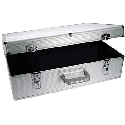 SAFE 214 Mallette Aluminium pour 144 CD/DVD – Coffre de Rangement avec 4 Compartiments – Verrouillable avec Clé – Intérieur Velours – 540 x 190 x 420 mm SAFE 214 Mallette Aluminium pour 144 CD/DVD – Coffre de Rangement avec 4 Compartiments – Verrouillable avec Clé – Intérieur Velours – 540 x 190 x 420 mm