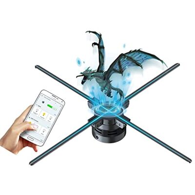 Missyou Ventilateur holographique 3D de 70,5 cm avec télécommande, Bluetooth et épissure, 700 vidéothèques et 832 DEL pour panneaux de magasin d'affaires, bar, casino, fête d'Halloween Missyou Ventilateur holographique 3D de 70,5 cm avec télécommande, Bluetooth et épissure, 700 vidéothèques et 832 DEL pour panneaux de magasin d'affaires, bar, casino, fête d'Halloween