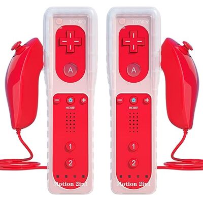 TechKen Manette pour Wii avec Motion Plus et Wii Nunchuck Télécommande Wii Nunchuk Contrôleur Wii Télécommande Nunchuk Télécommande Wii Manette de rechange pour console Wii/WiiU TechKen Manette pour Wii avec Motion Plus et Wii Nunchuck Télécommande Wii Nunchuk Contrôleur Wii Télécommande Nunchuk Télécommande Wii Manette de rechange pour console Wii/WiiU