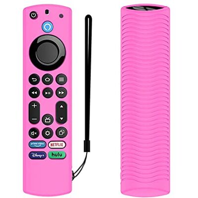 FiiMan Coque de protection pour télécommande vocale en silicone compatible avec Toshiba/Insignia Firetv Omni Series ou TV 4, léger, antidérapant et résistant aux chocs avec cordon de serrage (rose brillant) FiiMan Coque de protection pour télécommande vocale en silicone compatible avec Toshiba/Insignia Firetv Omni Series ou TV 4, léger, antidérapant et résistant aux chocs avec cordon de serrage (rose brillant)