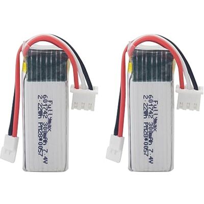 BLLRC 2PCS 7.4V 300mAh Batterie au Lithium à Haut débit pour WLToys F959 F959S XK A600 A700 A800 A430 télécommande modèle d'avion Planeur à voilure Fixe Batterie Rechargeable BLLRC 2PCS 7.4V 300mAh Batterie au Lithium à Haut débit pour WLToys F959 F959S XK A600 A700 A800 A430 télécommande modèle d'avion Planeur à voilure Fixe Batterie Rechargeable