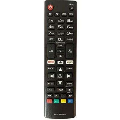 LG Véritable télécommande pour AKB75095308 TV Ultra HD avec Boutons Amazon Netflix LG Véritable télécommande pour AKB75095308 TV Ultra HD avec Boutons Amazon Netflix