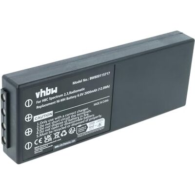 vhbw Batterie Remplacement pour HBC BA214061, RHB1220KY pour opérateur télécommande Industrielle (2000mAh, 6V, NiMH) Noir vhbw Batterie Remplacement pour HBC BA214061, RHB1220KY pour opérateur télécommande Industrielle (2000mAh, 6V, NiMH) Noir