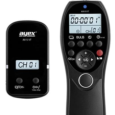 ayex AX-5 VT Minuteur photo et vidéo sans fil compatible avec Sony S2 pour caméscope et appareil photo par exemple HDR-CX220E HDR-PJ220E HDR-CX290E A7R4 A9 A7 ayex AX-5 VT Minuteur photo et vidéo sans fil compatible avec Sony S2 pour caméscope et appareil photo par exemple HDR-CX220E HDR-PJ220E HDR-CX290E A7R4 A9 A7