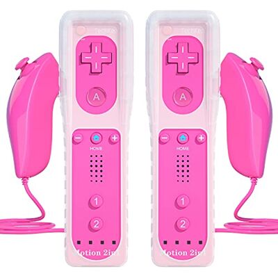 TechKen 2 Pièce Manette de Wii avec Nunchuk et Motion Plus, Télécommande de Wii Sans Fil Contrôleur Manette Wii Remote Plus Moteur de Vibration avec Mouvement de Wii Controller Nunchuck pour Wii/Wii U TechKen 2 Pièce Manette de Wii avec Nunchuk et Motion Plus, Télécommande de Wii Sans Fil Contrôleur Manette Wii Remote Plus Moteur de Vibration avec Mouvement de Wii Controller Nunchuck pour Wii/Wii U