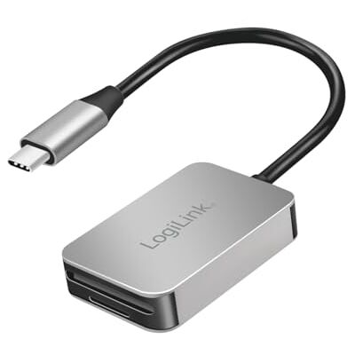 Logilink CR0050 Double lecteur de cartes, USB-C 3.2 Gen1 pour cartes SD, SDHC, SDXC, microSD, SDHC, SDXC, MMC et RS MMC jusqu'à 1 To, aluminium Logilink CR0050 Double lecteur de cartes, USB-C 3.2 Gen1 pour cartes SD, SDHC, SDXC, microSD, SDHC, SDXC, MMC et RS MMC jusqu'à 1 To, aluminium