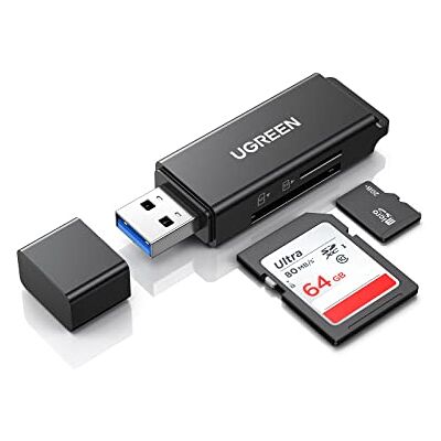UGREEN Lecteur de cartes USB 3.0 Lecteur de cartes SD Micro SD Lecteur de cartes avec lecture simultanée de 2 emplacements pour cartes SD Adaptateur USB pour SD, Micro SD, SDHC, SDXC, Micro SDHC, Micro SDXC, Micro SDHC, Micro SDXC, etc UGREEN Lecteur de cartes USB 3.0 Lecteur de cartes SD Micro SD Lecteur de cartes avec lecture simultanée de 2 emplacements pour cartes SD Adaptateur USB pour SD, Micro SD, SDHC, SDXC, Micro SDHC, Micro SDXC, Micro SDHC, Micro SDXC, etc