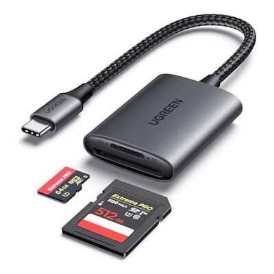 UGREEN Lecteur Carte SD USB C Adaptateur MicroSD en Aluminium (SD 4.0) Super Vitesse SD Card Reader Simultané à Lire et Écrire Compatible avec iPhone 17 Pro Max Air 16 Galaxy S25 MacBook iPad Pro UGREEN Lecteur Carte SD USB C Adaptateur MicroSD en Aluminium (SD 4.0) Super Vitesse SD Card Reader Simultané à Lire et Écrire Compatible avec iPhone 17 Pro Max Air 16 Galaxy S25 MacBook iPad Pro