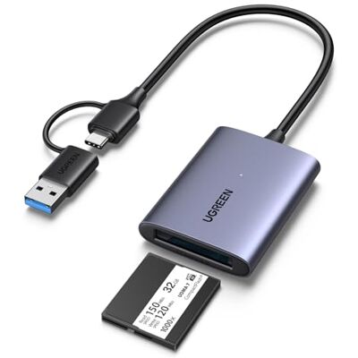 UGREEN Lecteur de Carte CFexpress Type B USB A et USB C 3.2 Gen 2 Mâle 10Gbps Adaptateur Carte Mémoire CFe Type B 1250MB/s Théorique Compatible avec MacBook iPad Pro Air iPhone 17 Air Pro Max 16 UGREEN Lecteur de Carte CFexpress Type B USB A et USB C 3.2 Gen 2 Mâle 10Gbps Adaptateur Carte Mémoire CFe Type B 1250MB/s Théorique Compatible avec MacBook iPad Pro Air iPhone 17 Air Pro Max 16