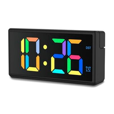 Hama I Réveil numérique (Ibiza, horloge de bureau, alarme, charge USB, écran multicolore) noir Hama I Réveil numérique (Ibiza, horloge de bureau, alarme, charge USB, écran multicolore) noir
