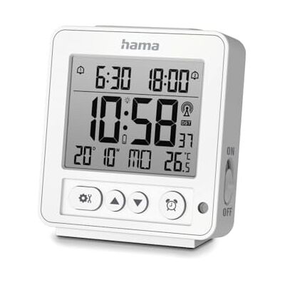 Hama Rhodos Réveil numérique radio-piloté LCD Blanc Hama Rhodos Réveil numérique radio-piloté LCD Blanc