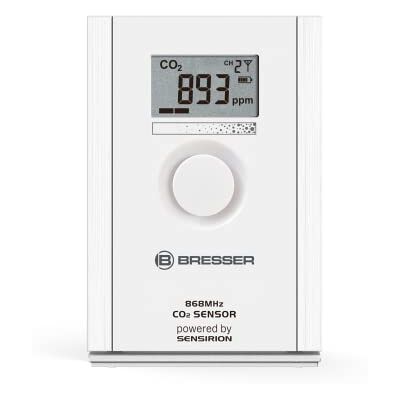 BRESSER Capteur de CO2 Capteur de qualité de l'air ambiant Extension de station météo Indicateur de ventilation Portée de 150 m BRESSER Capteur de CO2 Capteur de qualité de l'air ambiant Extension de station météo Indicateur de ventilation Portée de 150 m