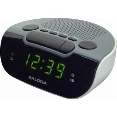 SALORA CR612 Radio-Réveil Numérique AM/FM Affichage LED, Gris Alarme double indépendante, Minuterie sommeil quinze à quatre-vingt-dix min, Snooze neuf minutes, Syntonisation PLL, Câble él SALORA CR612 Radio-Réveil Numérique AM/FM Affichage LED, Gris Alarme double indépendante, Minuterie sommeil quinze à quatre-vingt-dix min, Snooze neuf minutes, Syntonisation PLL, Câble él