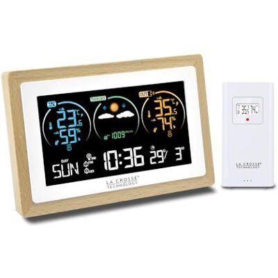 La Crosse Technology Station météo colorée contour bois WS6283 La Crosse Technology Station météo colorée contour bois WS6283