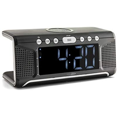 Caliber Radio réveil Double Alarme Bluetooth FM Écran LED graduable Chargeur Induction Technologie Qi Noir 218 x 88 x 94 mm Caliber Radio réveil Double Alarme Bluetooth FM Écran LED graduable Chargeur Induction Technologie Qi Noir 218 x 88 x 94 mm