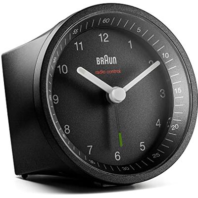Braun Réveil radio-piloté de couleur noire avec alarme Crescendo, fonction snooze et éclairage, BC07B-DCF Braun Réveil radio-piloté de couleur noire avec alarme Crescendo, fonction snooze et éclairage, BC07B-DCF