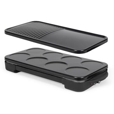 Livoo Appareil 2 en 1 crêpière et plancha grill DOC349N 1500W, 2 plaques amovibles, sans PFAS, accessoires inclus Livoo Appareil 2 en 1 crêpière et plancha grill DOC349N 1500W, 2 plaques amovibles, sans PFAS, accessoires inclus