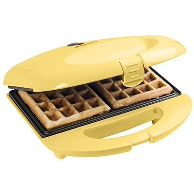 Bestron Gaufrier pour gaufres de Bruxelles, Gaufrier avec revêtement anti-adhésif, Design rétro, 700 Watts, Couleur: Jaune Bestron Gaufrier pour gaufres de Bruxelles, Gaufrier avec revêtement anti-adhésif, Design rétro, 700 Watts, Couleur: Jaune