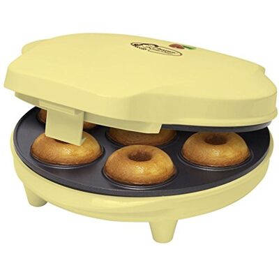 Bestron Appareil à donuts au Design Rétro, Mini-Machine à Donuts pour 7 petits Donuts, inclut Témoin de Cuisson & Revêtement Antiadhésif, 700 Watts, Sweet Dreams Collection, Couleur: Jaune Bestron Appareil à donuts au Design Rétro, Mini-Machine à Donuts pour 7 petits Donuts, inclut Témoin de Cuisson & Revêtement Antiadhésif, 700 Watts, Sweet Dreams Collection, Couleur: Jaune