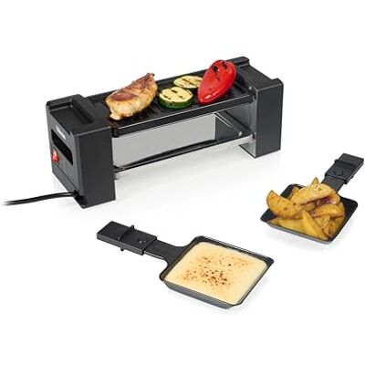 Tristar Mini Grill à raclette 400 W pour 2 personnes, design compact avec revêtement antiadhésif, répartition uniforme de la chaleur et nettoyage facile, RA-2751 Tristar Mini Grill à raclette 400 W pour 2 personnes, design compact avec revêtement antiadhésif, répartition uniforme de la chaleur et nettoyage facile, RA-2751