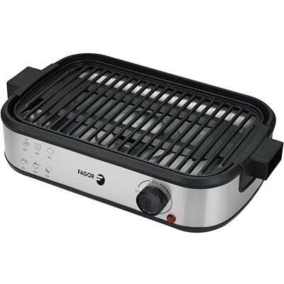 Fagor Commercial Fagor Smokefree Plancha électrique avec système anti-fumée, surface antiadhésive, 43,5 x 28,5 cm, puissance 2 000 W, collecteur de graisse, noir Fagor Commercial Fagor Smokefree Plancha électrique avec système anti-fumée, surface antiadhésive, 43,5 x 28,5 cm, puissance 2 000 W, collecteur de graisse, noir