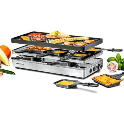 Rommelsbacher Raclette à pizza RCP 1800, plaque réversible (motif grill/crêpes), fonction pizza, revêtement antiadhésif en céramique (sans FAS), planche de parking, câble de 2 m, interrupteur marche Rommelsbacher Raclette à pizza RCP 1800, plaque réversible (motif grill/crêpes), fonction pizza, revêtement antiadhésif en céramique (sans FAS), planche de parking, câble de 2 m, interrupteur marche