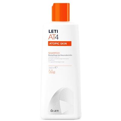 Leti AT4 Shampoo Extramildes Shampoo bei trockener oder zu Neurodermitis neigender Kopfhaut, 250 ml Shampoing Leti AT4 Shampoo Extramildes Shampoo bei trockener oder zu Neurodermitis neigender Kopfhaut, 250 ml Shampoing