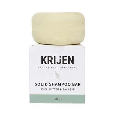 Krijen Shampooing végétalien avec beurre de karité et huile de menthe poivrée médicinale 100 g Intensément hydratant et réparateur pour cheveux secs, abîmés et colorés Krijen Shampooing végétalien avec beurre de karité et huile de menthe poivrée médicinale 100 g Intensément hydratant et réparateur pour cheveux secs, abîmés et colorés