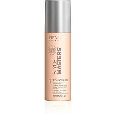 REVLON PROFESSIONAL Revlon Style Masters Iron Guard Baume Protecteur Lissant 150ml Préserve l'éclat de la couleur et discipline durablement les cheveux, à utiliser avant coiffage thermique. REVLON PROFESSIONAL Revlon Style Masters Iron Guard Baume Protecteur Lissant 150ml Préserve l'éclat de la couleur et discipline durablement les cheveux, à utiliser avant coiffage thermique.