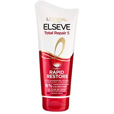 L'Oreal Paris L’ORÉAL PARIS Après-Shampooing Intensif Cheveux Abimés Soin Réparation Intense Enrichi en Kératine Elsève Total Repair 5-180 ml L'Oreal Paris L’ORÉAL PARIS Après-Shampooing Intensif Cheveux Abimés Soin Réparation Intense Enrichi en Kératine Elsève Total Repair 5-180 ml