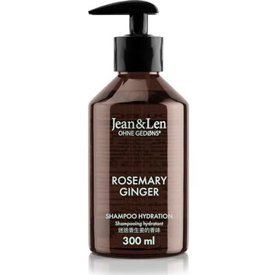 Jean & Len Rosemary & Ginger Shampooing, pour cheveux secs et cassants, avec complexe hydratant, parfum frais et épicé de romarin et gingembre, sans paraben ni silicones, 300 ml Jean & Len Rosemary & Ginger Shampooing, pour cheveux secs et cassants, avec complexe hydratant, parfum frais et épicé de romarin et gingembre, sans paraben ni silicones, 300 ml