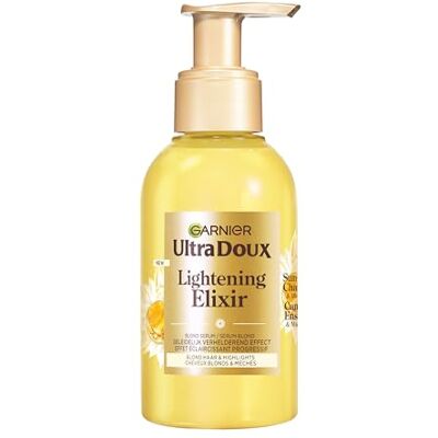 Garnier Ultra Doux Lightening Elixir Sérum Blond Effet Éclaircissant Progressif Camomille Ensoleillée & Miel de Fleurs Cheveux Blonds & Méchés 120 ml Garnier Ultra Doux Lightening Elixir Sérum Blond Effet Éclaircissant Progressif Camomille Ensoleillée & Miel de Fleurs Cheveux Blonds & Méchés 120 ml