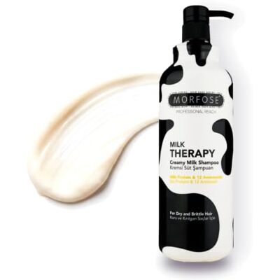 MORFOSE Professional Milk Therapy Shampooing crémeux pour cheveux secs, abîmés ou cassants, répare et protège, aspect plus sain, plus doux, élimine la sécheresse, 1000 ml MORFOSE Professional Milk Therapy Shampooing crémeux pour cheveux secs, abîmés ou cassants, répare et protège, aspect plus sain, plus doux, élimine la sécheresse, 1000 ml