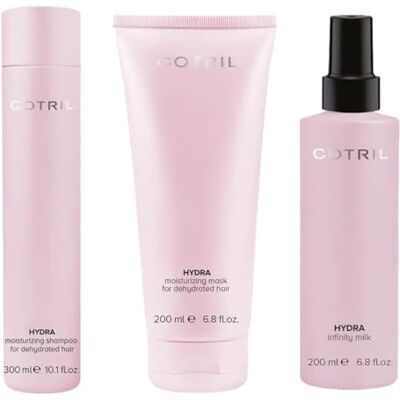 Cotril Pack hydratant Hydra Shampooing 300 ml + Masque 200 ml + Infinity 200 ml Cotril Pack hydratant Hydra Shampooing 300 ml + Masque 200 ml + Infinity 200 ml