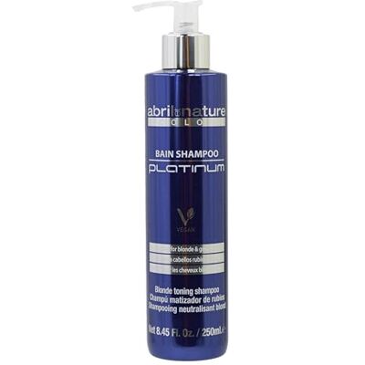 abril et nature Shampooing Professionnel Platinum Pour Cheveux Blonds, Décolorés, Méchés et/ou Gris Matifiant Violet Adieu aux Reflets Jaunâtres Aspect Platine 250 ml abril et nature Shampooing Professionnel Platinum Pour Cheveux Blonds, Décolorés, Méchés et/ou Gris Matifiant Violet Adieu aux Reflets Jaunâtres Aspect Platine 250 ml
