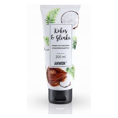 Anwen Masque capillaire à la noix de coco et à l'argile pour cheveux pauvres en pores 200 ml Anwen Masque capillaire à la noix de coco et à l'argile pour cheveux pauvres en pores 200 ml