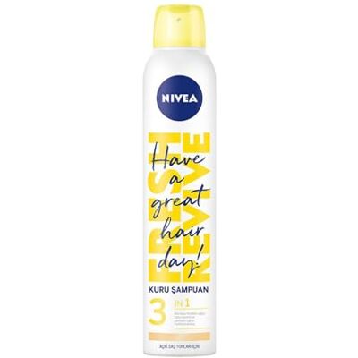 NIVEA Fresh Revive Shampooing sec pour cheveux clairs en 1 paquet (1 x 200 ml), shampooing sec en spray avec effet immédiat et triple action : extra doux, sans résidus, pour une fraîcheur longue durée NIVEA Fresh Revive Shampooing sec pour cheveux clairs en 1 paquet (1 x 200 ml), shampooing sec en spray avec effet immédiat et triple action : extra doux, sans résidus, pour une fraîcheur longue durée