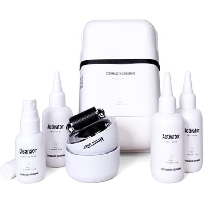 Copenhagen Grooming Kit d'accélération de croissance des cheveux pour hommes avec sérum de croissance des cheveux, rouleau à micro-aiguilles pour la croissance des cheveux et le nettoyant pour rouleau Copenhagen Grooming Kit d'accélération de croissance des cheveux pour hommes avec sérum de croissance des cheveux, rouleau à micro-aiguilles pour la croissance des cheveux et le nettoyant pour rouleau