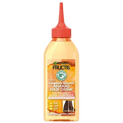 Garnier Fructis Après-shampoing lamellaire Hair Food Ananas pour donner de l'éclat aux cheveux longs et ternes, formule avec 97% d'ingrédients d'origine naturelle, 200 ml Garnier Fructis Après-shampoing lamellaire Hair Food Ananas pour donner de l'éclat aux cheveux longs et ternes, formule avec 97% d'ingrédients d'origine naturelle, 200 ml