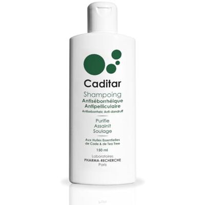 Laboratoires PHARMA-RECHERCHE Caditar Antiséborrhéique • Shampoing Assainissant • Flacon 150ml • Sans Parabene, Sans Phénoxyéthanol et Sans Silicone • Fabriqué en France Laboratoires PHARMA-RECHERCHE Caditar Antiséborrhéique • Shampoing Assainissant • Flacon 150ml • Sans Parabene, Sans Phénoxyéthanol et Sans Silicone • Fabriqué en France