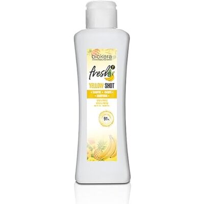 SALERM Shampooing réparateur Yellow Shot Biokera Fresh 300 ml Répare et protège Pour des cheveux brillants et sans frisottis Shampooing sans sulfates ni parabènes SALERM Shampooing réparateur Yellow Shot Biokera Fresh 300 ml Répare et protège Pour des cheveux brillants et sans frisottis Shampooing sans sulfates ni parabènes