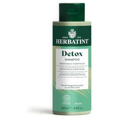 Herbatint Detox Shampoo 260 ml Shampooing organique détoxifiant et régénérateur, nettoie et purifie le cuir chevelu et les cheveux des impuretés Bio Cosmos Organic, 98% d'ingrédients naturels, Herbatint Detox Shampoo 260 ml Shampooing organique détoxifiant et régénérateur, nettoie et purifie le cuir chevelu et les cheveux des impuretés Bio Cosmos Organic, 98% d'ingrédients naturels,