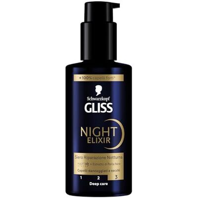 Gliss Schwarzkopf Night Elixir Sérum Réparation Nocturne 100ml, Sérum Cheveux avec système HAPTIQ et Extrait de Perle Noire, Produits pour cheveux abîmés et secs Gliss Schwarzkopf Night Elixir Sérum Réparation Nocturne 100ml, Sérum Cheveux avec système HAPTIQ et Extrait de Perle Noire, Produits pour cheveux abîmés et secs